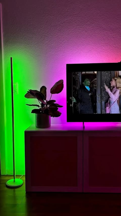 Instagram post by @sapling.games for Nanoleaf. Caption reads: upgrading my movie nights with @nanoleaf 🎬🍿✨ I’m....