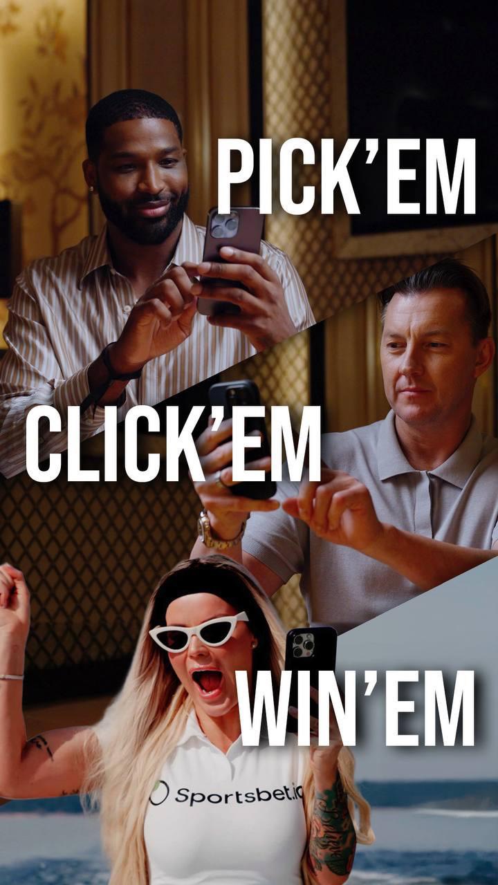 Instagram post by @boss_baby001k for Sportsbet.io. Caption reads: [...] Pick’em, Click’em, Win’em! 🎯
 As....