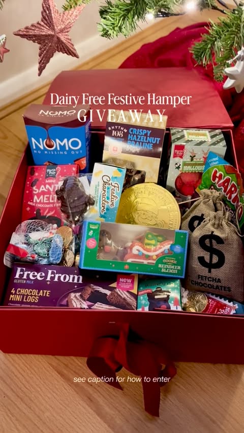 Instagram post by @thedairyfreemum for Asda. Caption reads: Dairy Free Festive Hamper Giveaway🎄 

I’ve put....