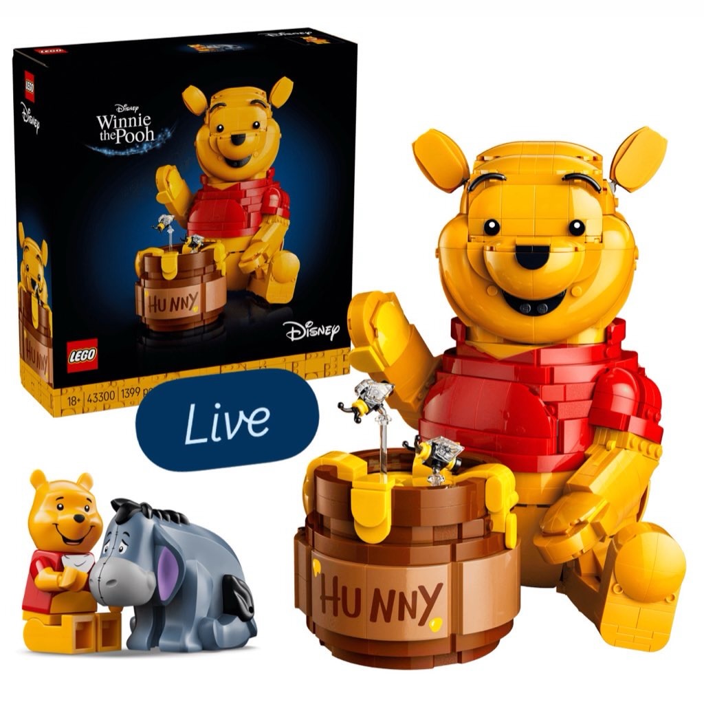 Instagram post by an influencer for Unknown Brand. Caption reads: Now live! And first look! The cute new LEGO Winnie....