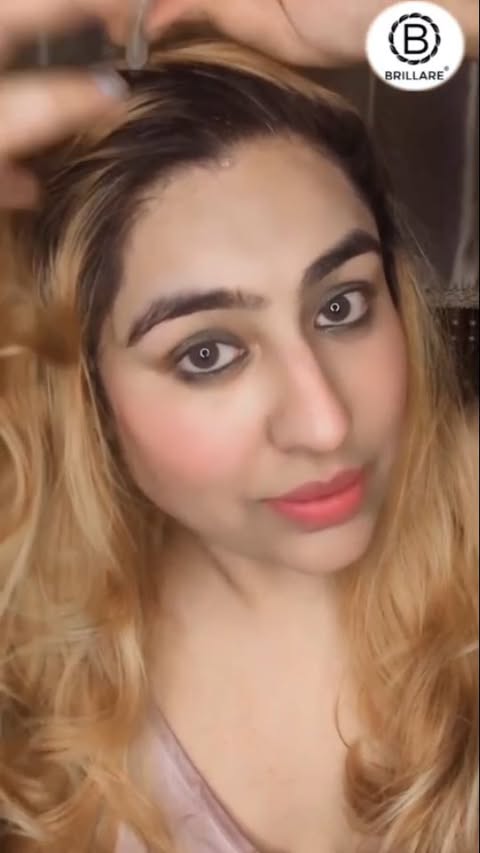 Instagram post by @_amritasethi for Brillare. Caption reads: Brillare Hair Oil Shots – small shot, BIG shine.....