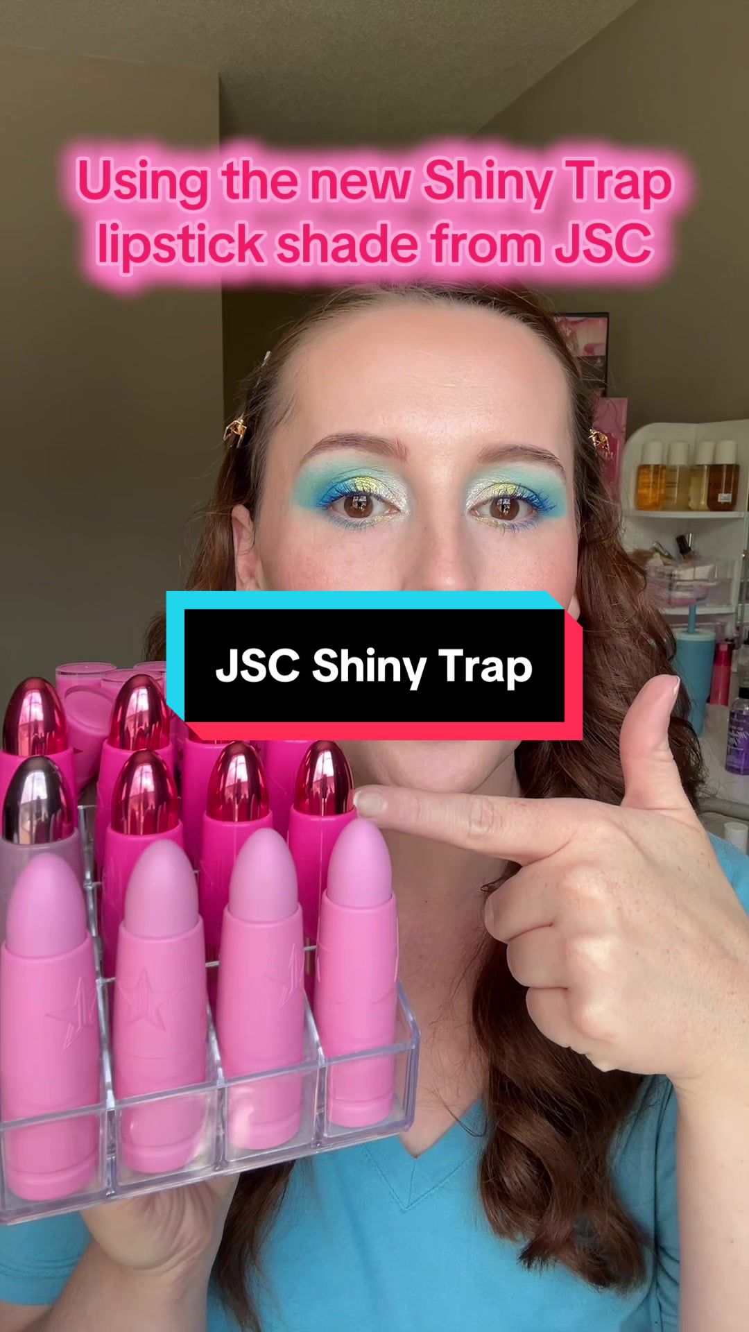 TikTok post by @jessicawallsbeauty for Jeffree Star Cosmetics. Caption reads: [...] trap lipsticks from @Jeffree Star Cosmetics....