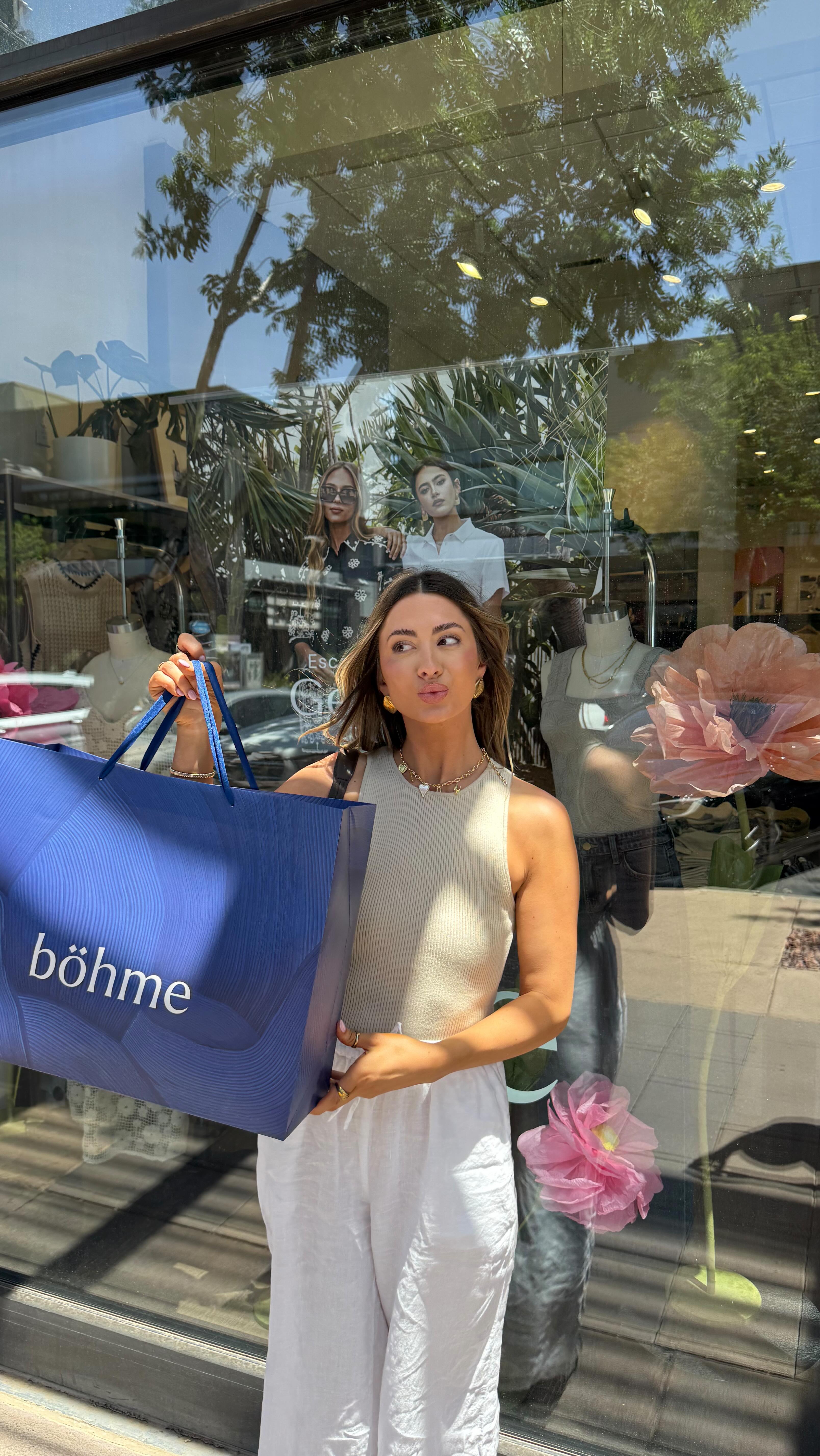 Instagram post by @nicolecarlsonxo for Bohme. Caption reads: [...] shopping afternoon with us at @shopbohme....