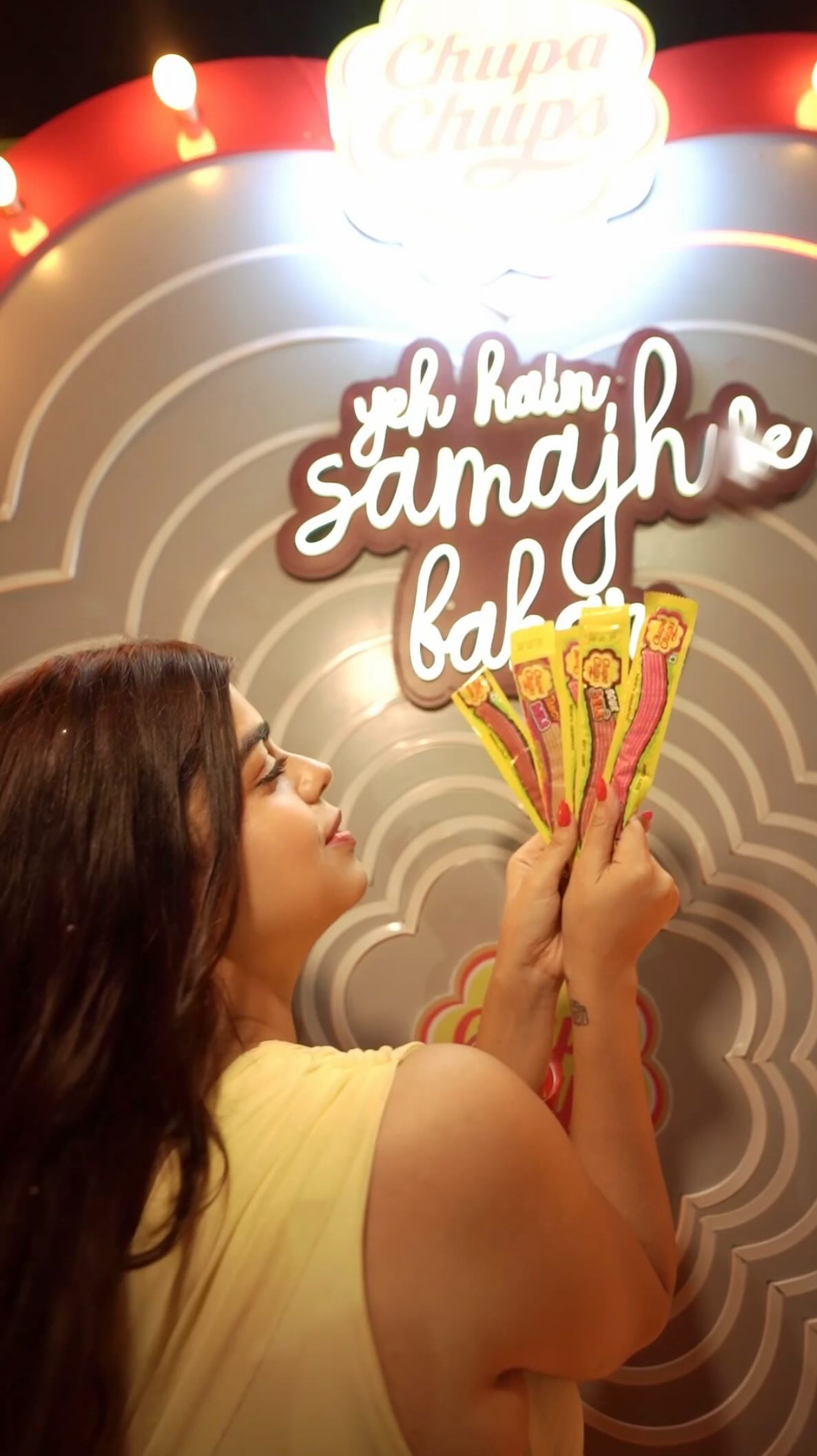 Instagram post by @butkyu.mansi for Chupa Chups. Caption reads: What kind of boyfriend do you actually want? Drop....