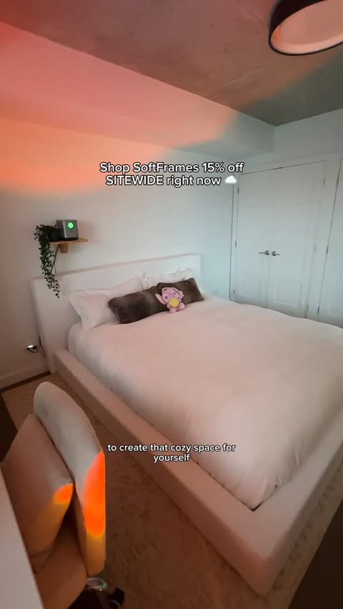 Instagram post by @ugcfarasoa for Softframe Designs. Caption reads: Get 15% off sitewide @softframedesigns 🫶🏽.