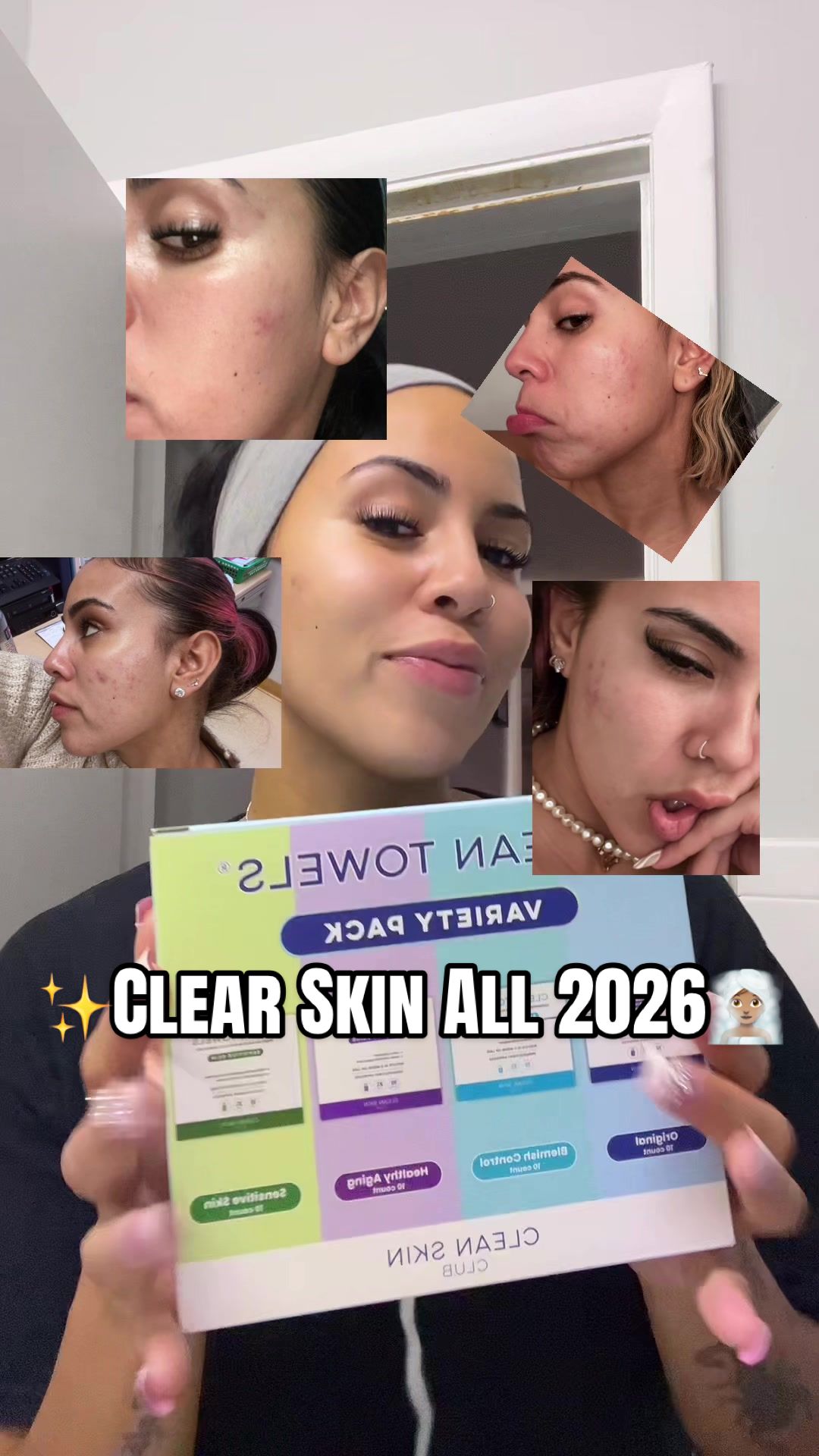 TikTok post by @hernamesnicole for cleanskinclub. Caption reads: Clear Skin all year long thanks to @Clean Skin....