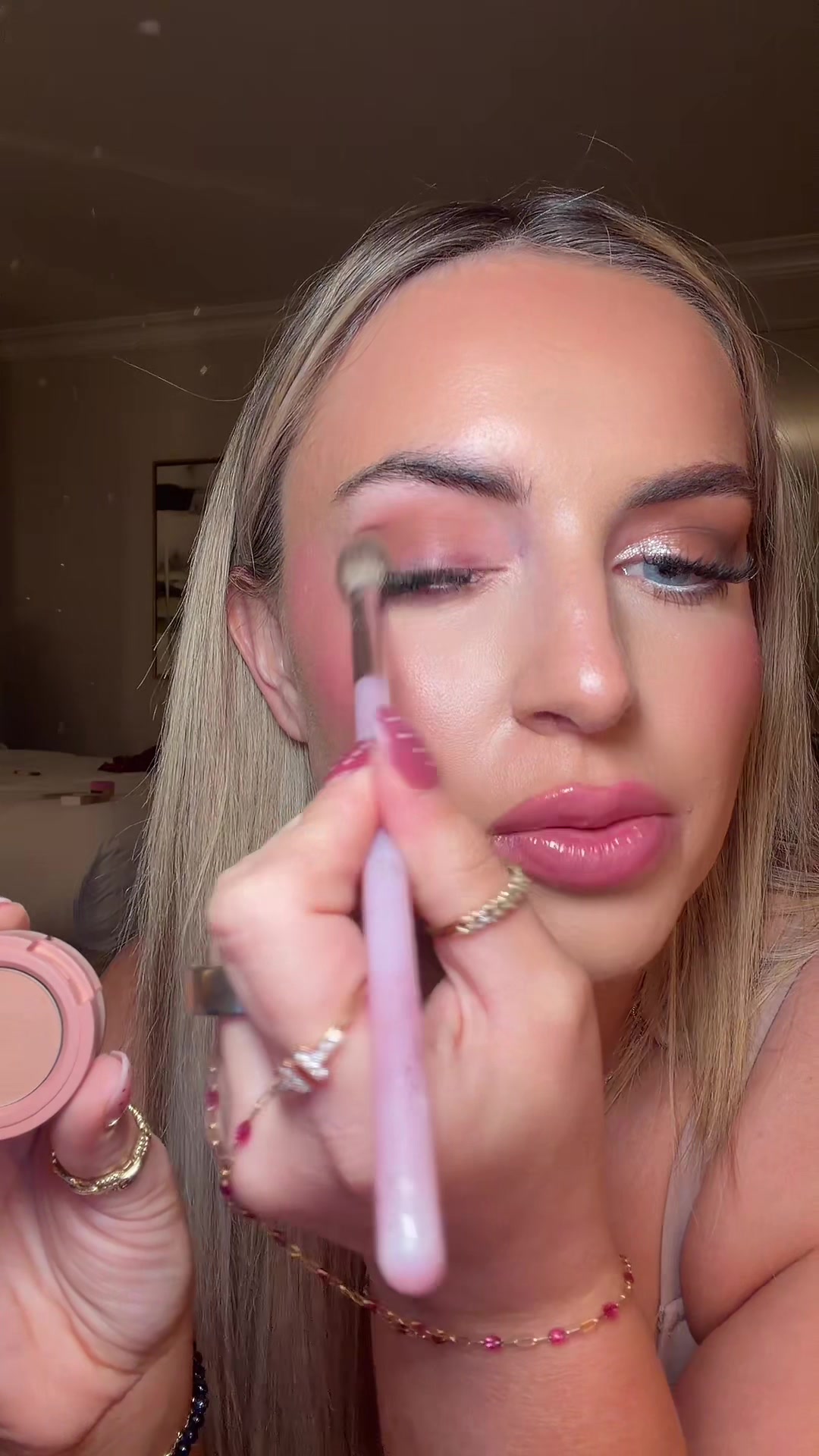 TikTok post by @influencedqueens for Kaja Beauty. Caption reads: [...] #makeupforbeginners #makeuphacks @Kaja....