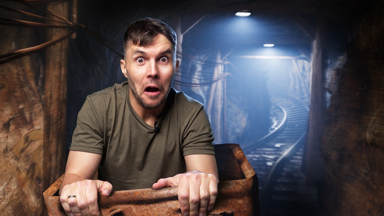 YouTube post by @blenderguru for Dropbox. Caption reads: How to Make a Mineshaft Ride in Blender.