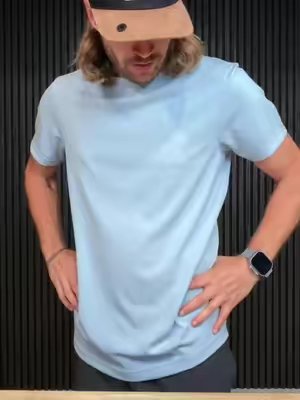 TikTok post by @be.lush for Squidhaus. Caption reads: Haus Ultra-Soft Everyday Tee @Haus Apparel.