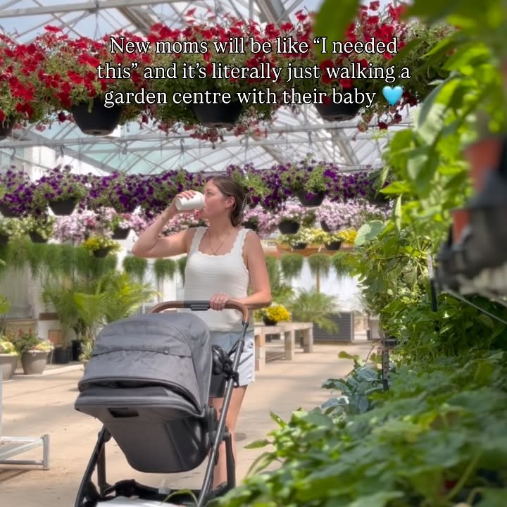 Instagram post by @happyinhorticulture for UPPAbaby. Caption reads: My baby is my favourite nursery gander sidekick 🩵....