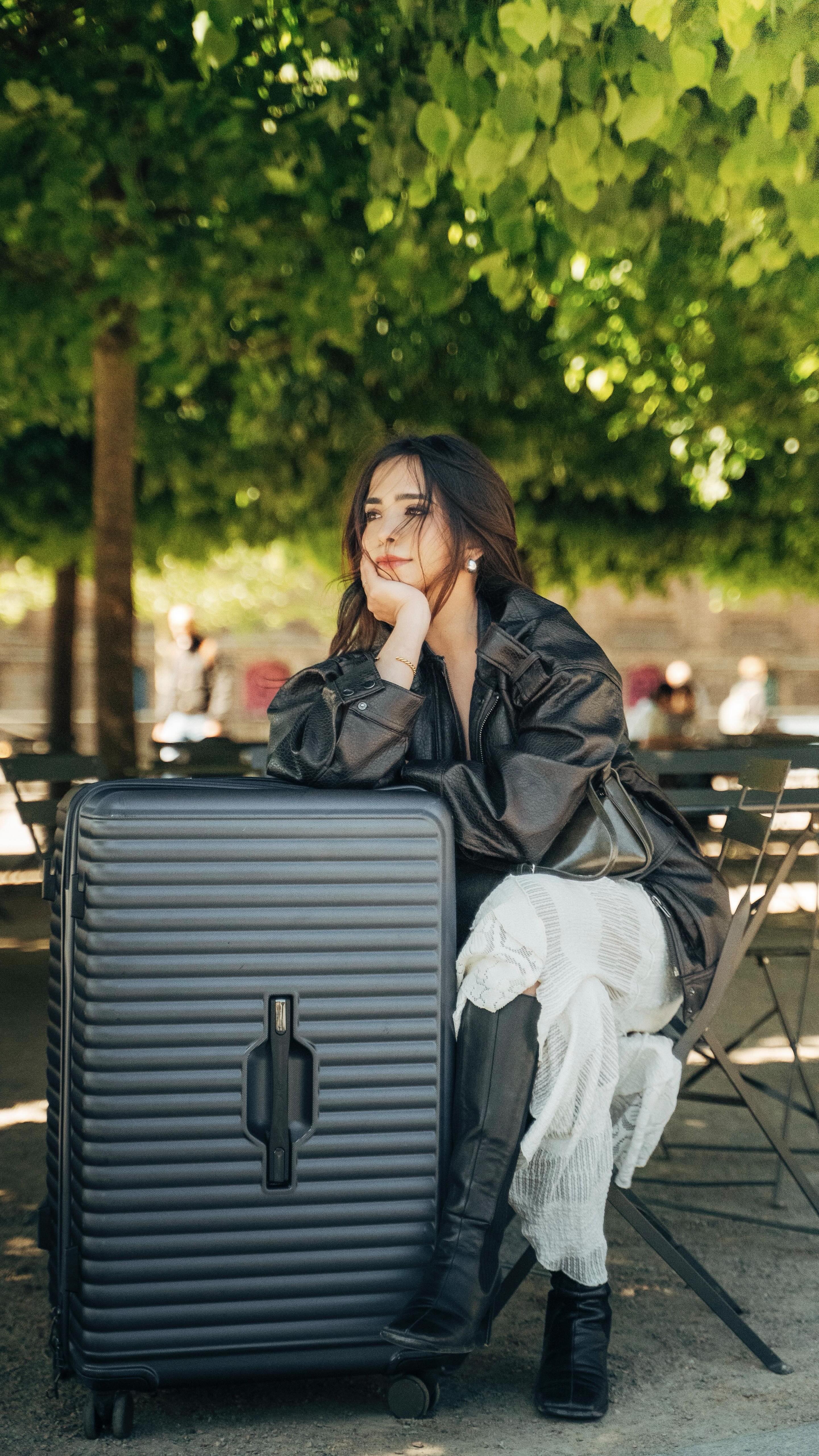 Instagram post by @siddhikarwaa for Skybags. Caption reads: 8 hours in London. One Trunk that kept up with it....