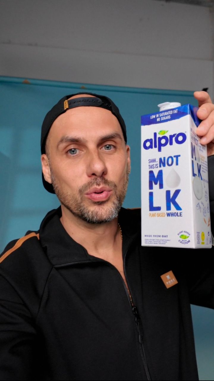 Instagram post by @deliric for Alpro. Caption reads: Shhhh... This is not M•lk!
@alpro.