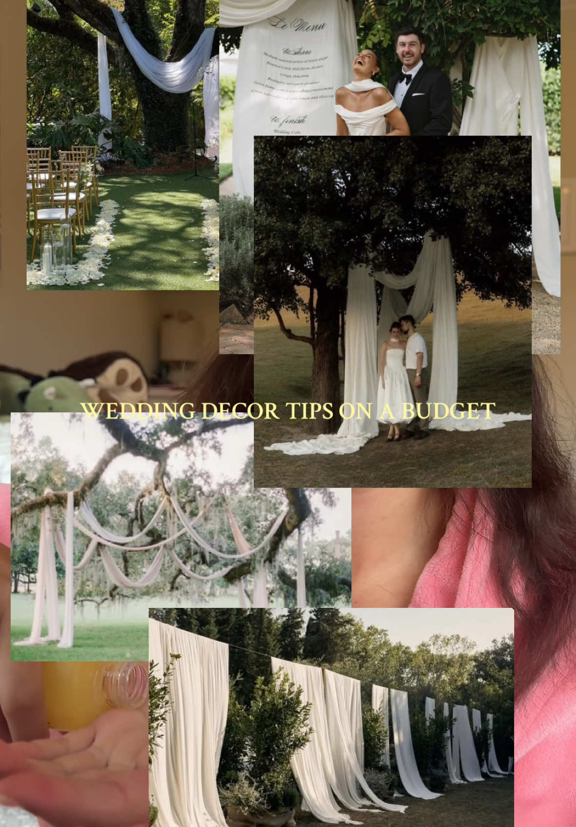 TikTok post by @jacksonmoehler for Typology. Caption reads: Simple but STUNNING wedding decor hack!! Can’t....