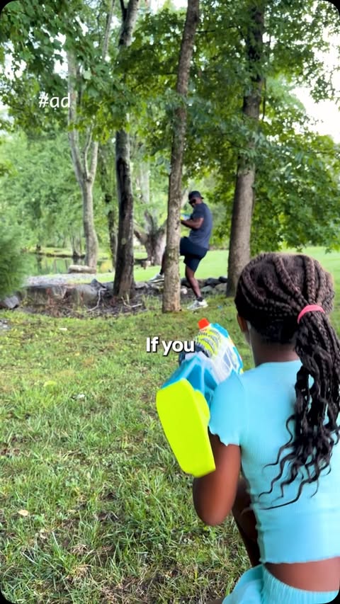 Instagram post by @emilybreeze for Hasbro. Caption reads: [...] one are you grabbing first? 👇 @nerf @hasbro.