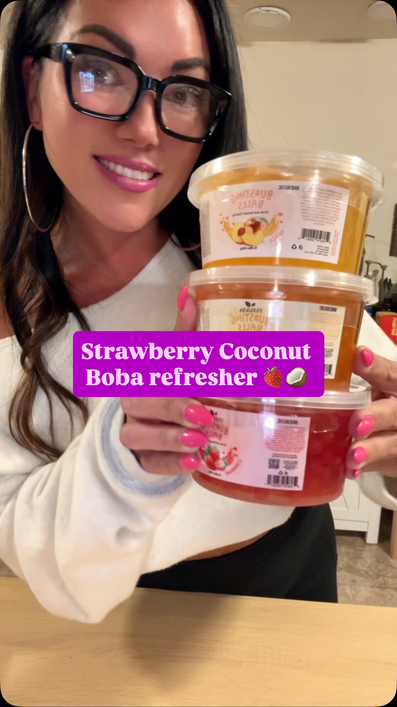 Instagram post by @missk613xo for Syruvia. Caption reads: Boba refreshers just got a whole lot better!....