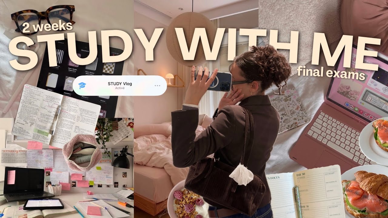 YouTube post by @DoaasAesthetic for – Stationery Pal. Caption reads: 2 WEEKS PRODUCTIVE STUDY VLOG ☕️ Realistic....