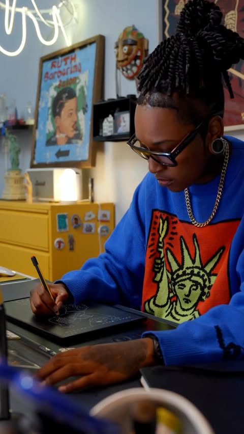 Instagram post by @karabo_poppy for Visa. Caption reads: [...] And being part of the Visa Global Art....
