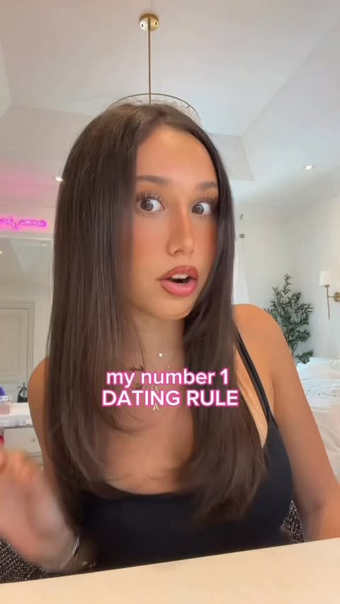 Instagram post by @emma__jordyn for Tinder. Caption reads: my number 1 DATING RULE! ⭐️ using Tinder’s new....