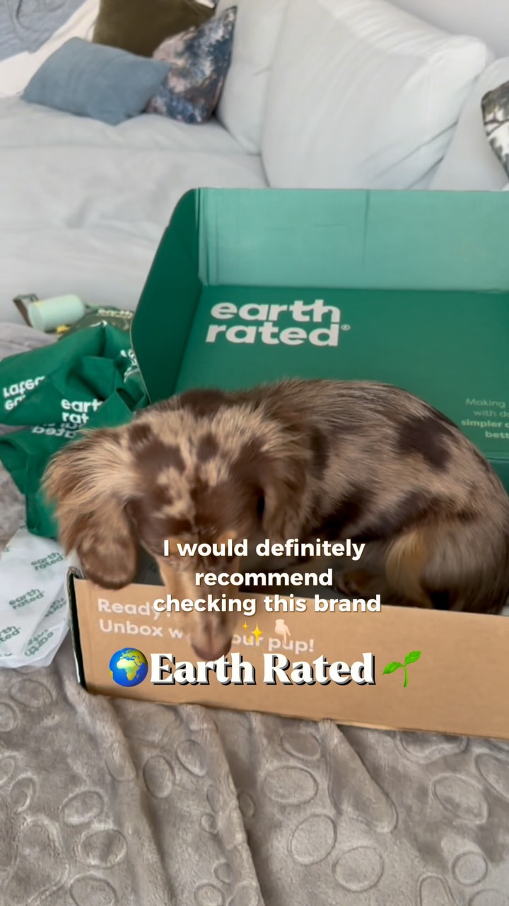 Instagram post by @thedachshunds.fam for Earth Rated. Caption reads: Not all shampoos are created equal, @earthrated....