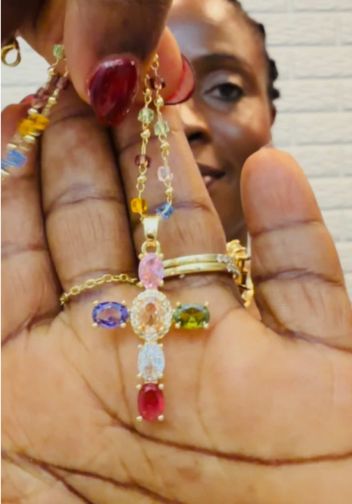 TikTok post by @naturallymati for Tewiky. Caption reads: #tewiky #jewelry #tewikyjewelry #necklace #gold....