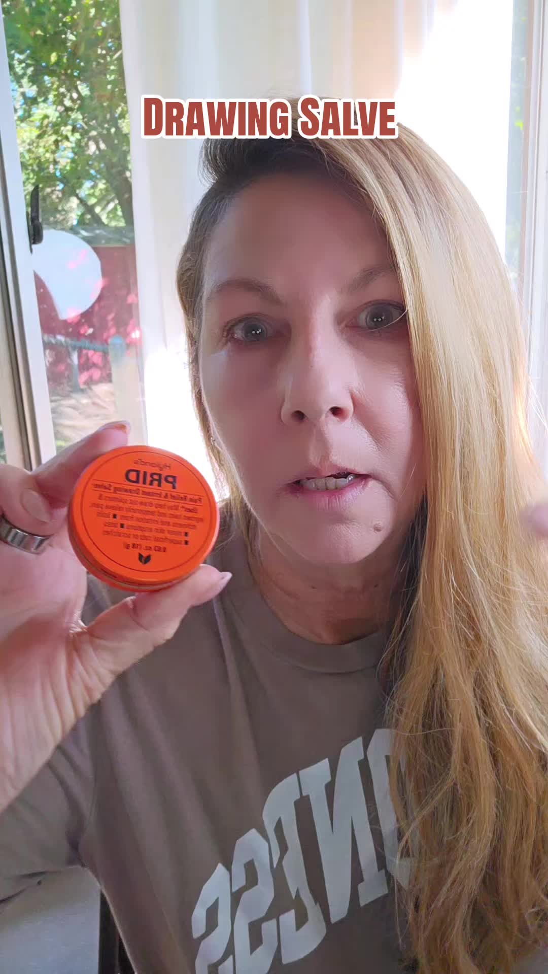 TikTok post by @kim.thomas48 for Hyland's Naturals. Caption reads: @Hyland's Hyland's PRID Drawing Salve No need for....