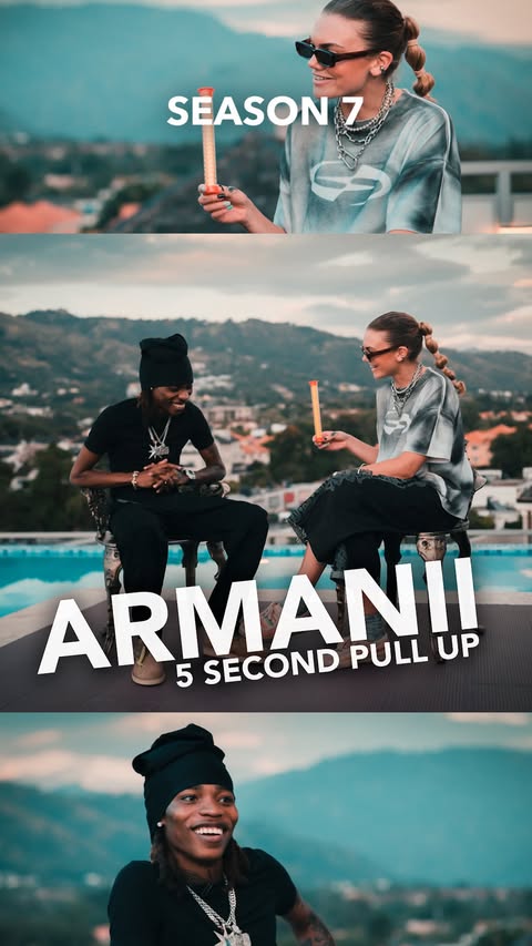 Instagram post by @deadlyofficial for Clarks Originals. Caption reads: @armaniimusiq plays a game of 5 Second Pull Up....