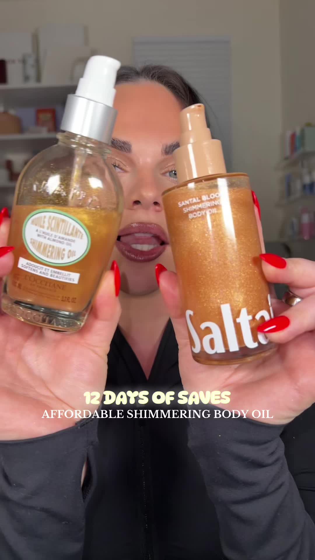 TikTok post by @kristynhoffman96 for Saltair. Caption reads: For glowy glazed donut skin 🍩 @Saltair Body....