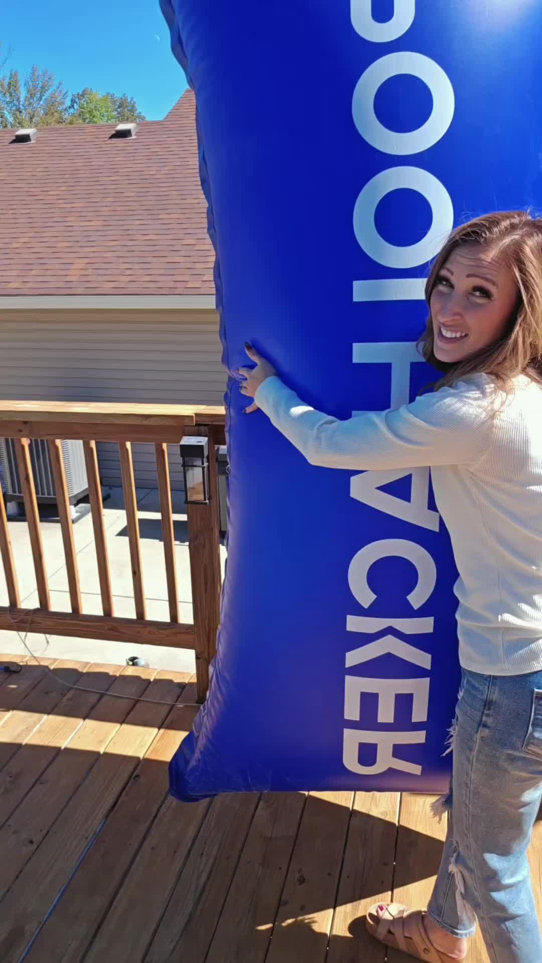 TikTok post by @youtube6215 for Poolhacker. Caption reads: [...] helps for under your pool cover!....
