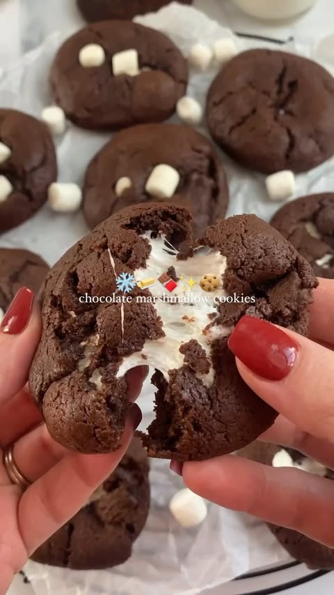 Instagram post by @caitlins_table for The Feedfeed. Caption reads: These Chocolate Marshmallow Cookies by....