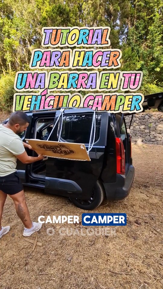 Instagram post by @trucos_campers for Ryobi Tools. Caption reads: Tutorial de como hacer una mesa para el exterior....