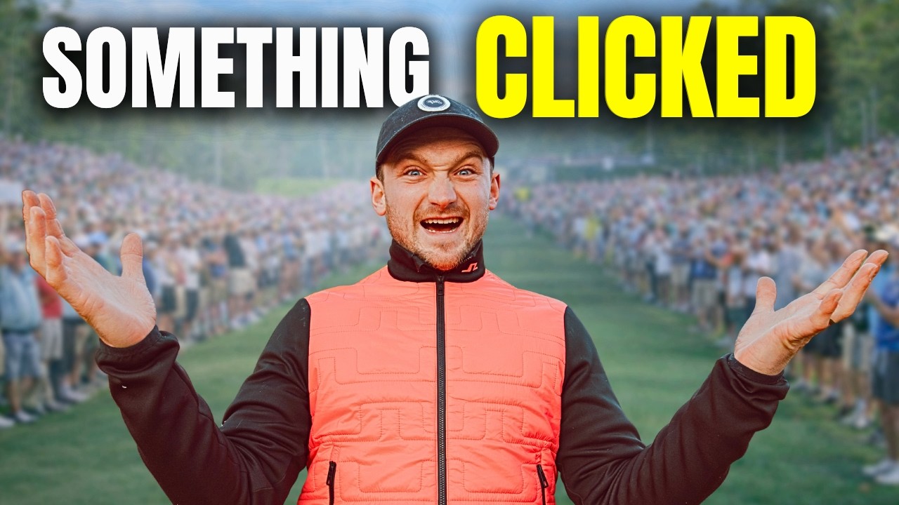 YouTube post by @AlexElliottGolf for HackMotion. Caption reads: Have I just turned a corner?.