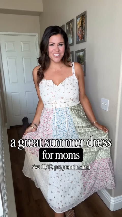Instagram post by @piggybankdiaries for BloomChic. Caption reads: I am obsessed with the pattern on this dress! And....