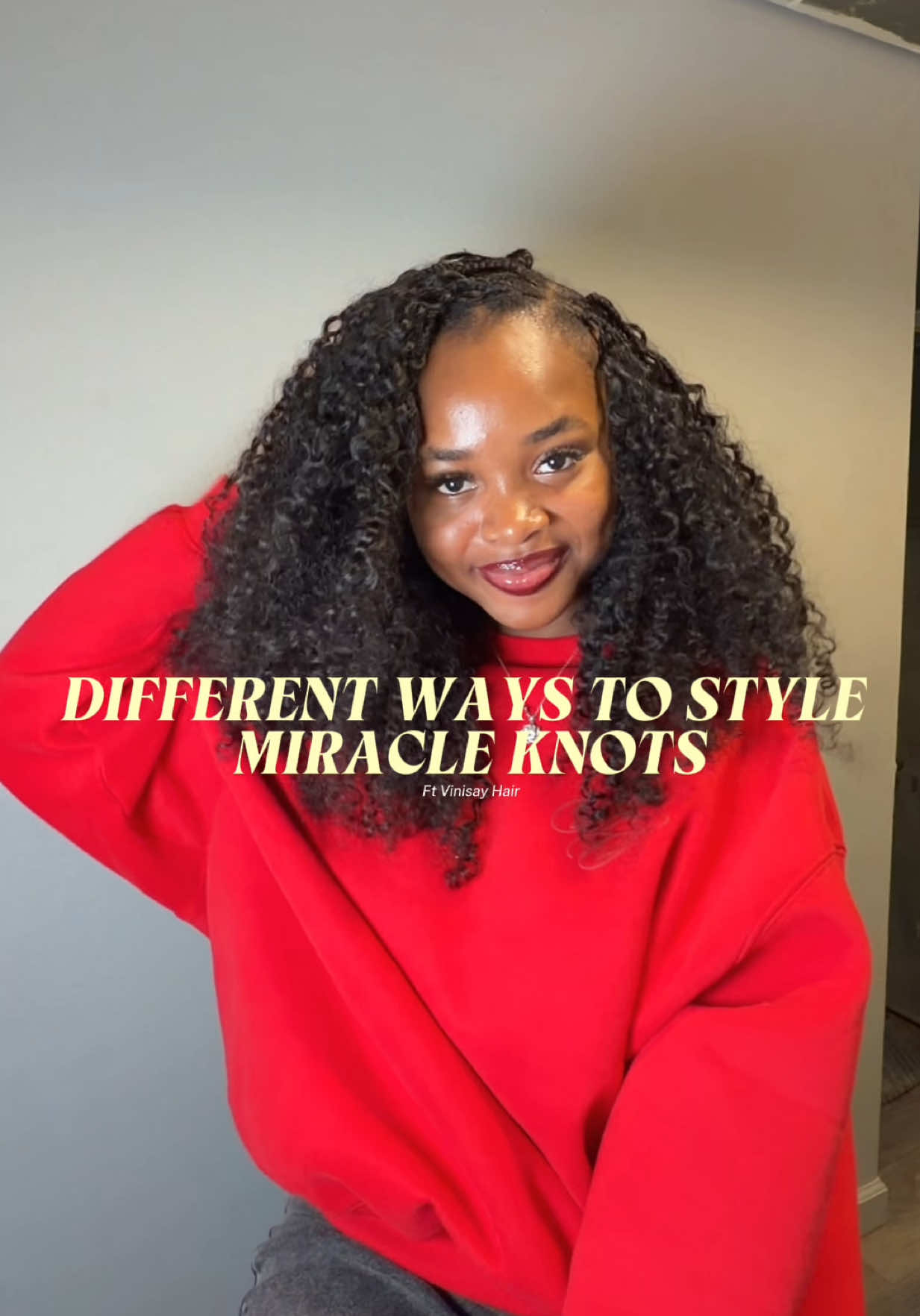 TikTok post by @joannee._ for Vinisay Hair. Caption reads: Miracle knots Styles>>>@Vinisay Hair @Vinisay Hair....