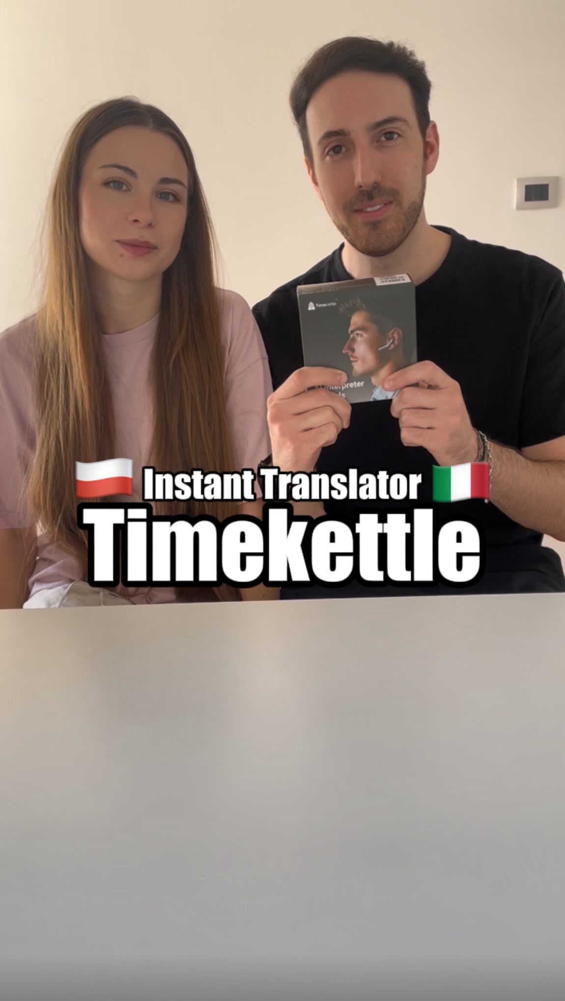 Instagram post by @polish.italians for Timekettle. Caption reads: Instant Translator! 🇵🇱🇮🇹 @timekettletech....