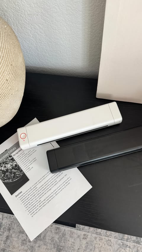 Instagram post by @my.blessed.home for Phomemo. Caption reads: ON SALE NOW! ✨This ink-less printer comes in....