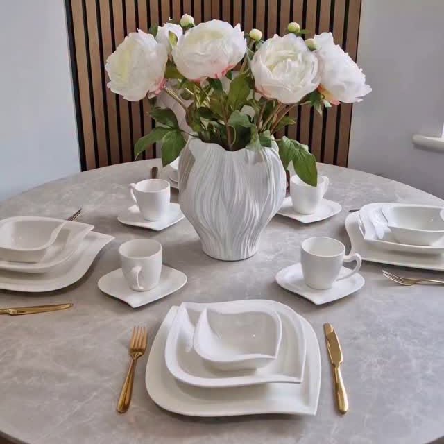 Instagram post by @rebeccasglamhome for Malacasa. Caption reads: [...] most beautiful, unique dinner set from....