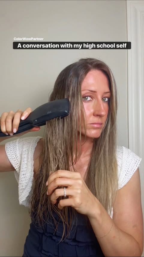 Instagram post by @overthemoonfaraway for Color Wow. Caption reads: Frizzy hair?! Not anymore 💅 thanks to....