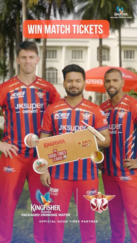 Instagram post by @lucknowsupergiants for Kingfisher. Caption reads: [...] to get started: • Tap the link in....