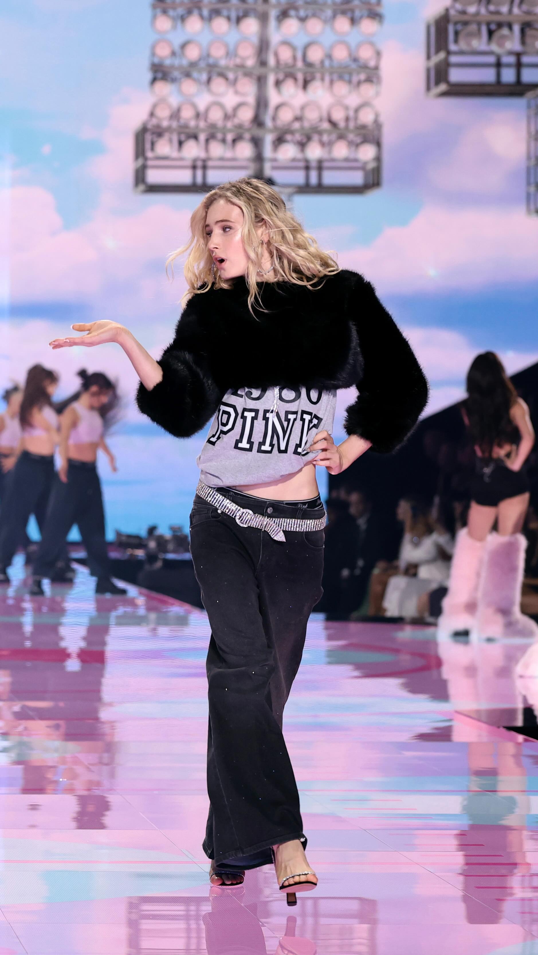 Instagram post by @wilhelmina.newyork for WILHELMINA. Caption reads: Who? Me?! 💞SUMMER walks @victoriassecret Fashion....