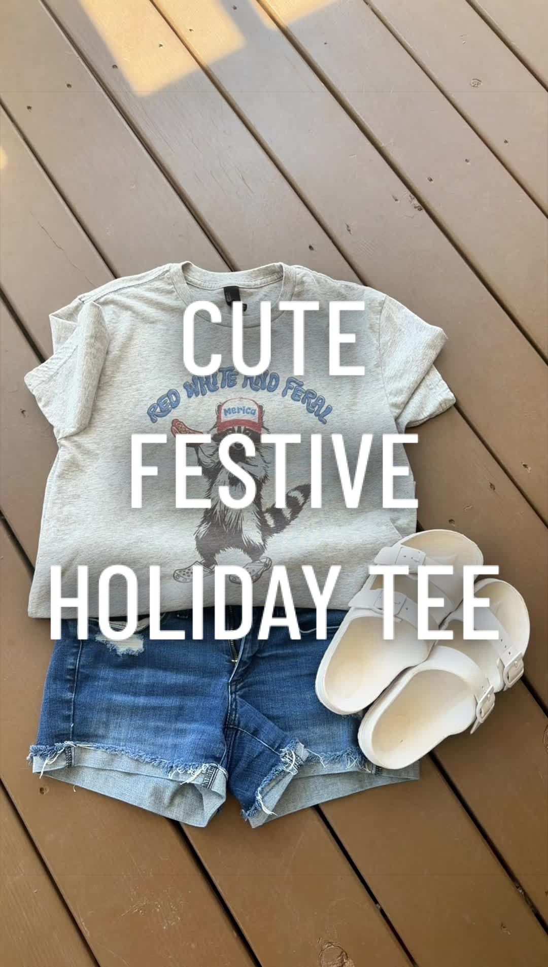 TikTok post by @hollyannblanton for PartyOnShop. Caption reads: [...] #usatshirt #4thofjulyoutfit #usa250....