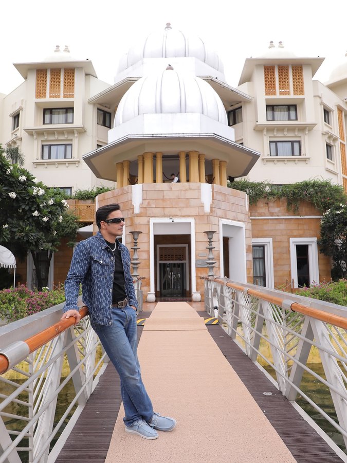 Instagram post by @vivekdhadha for EssilorLuxottica. Caption reads: Some stills from my stay at the beautiful and....