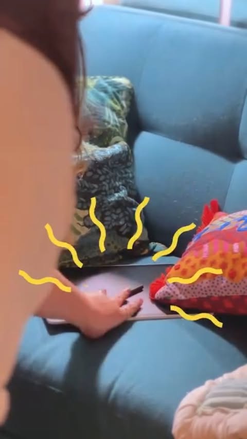 Instagram post by @gabbyzapata for Wacom. Caption reads: Being able to work anywhere — yes, even the couch....