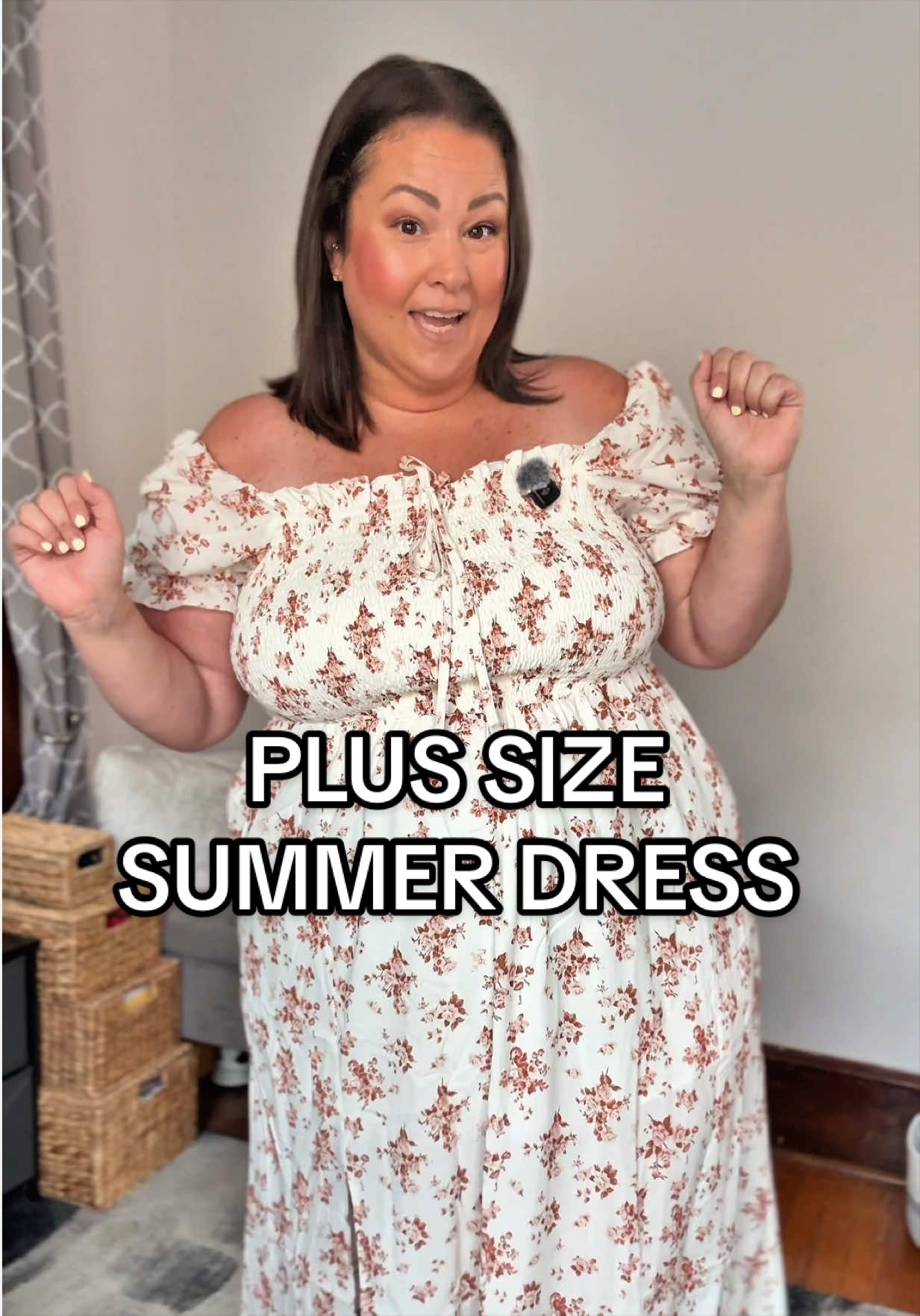 TikTok post by @amanda_hadzimichalis for Fisoew Fashion. Caption reads: [...] #plussizefashion #DealsforYouDays @Fisoew....