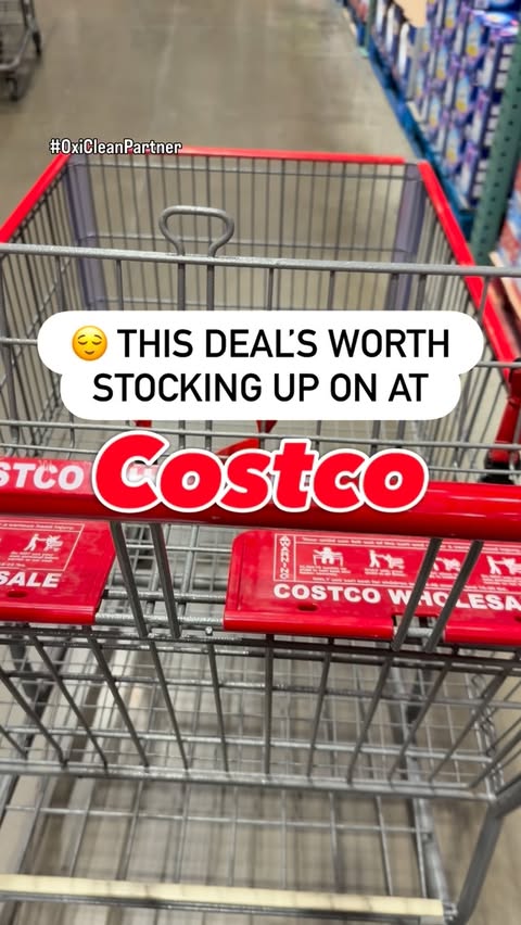 Instagram post by @discovering_costco for OxiClean. Caption reads: #OxiCleanPartner Your laundry has never actually....