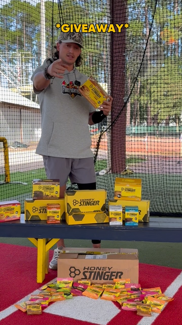 Instagram post by @noah_bridges for Honey Stinger. Caption reads: 🚨GIVEAWAY🚨 
I’ve been proud to partner with....