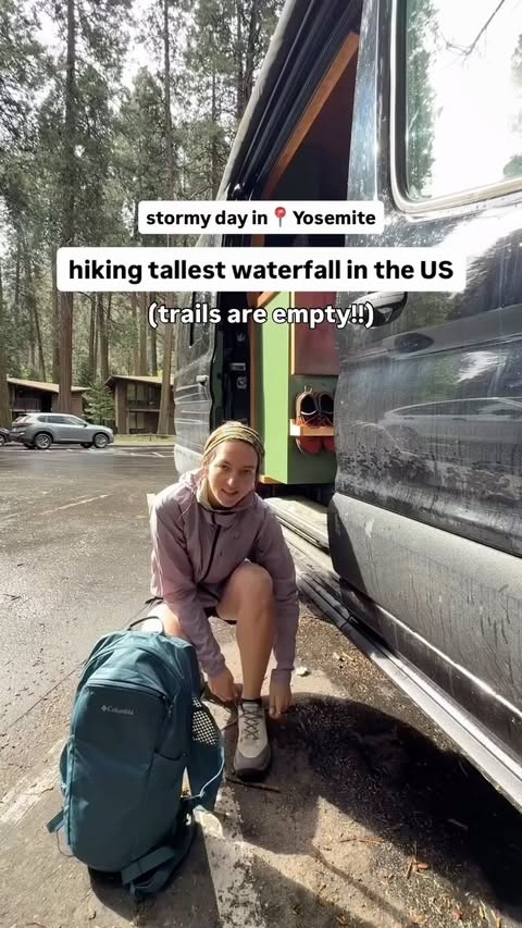 Instagram post by @the_adventureaddicts for Columbia Sportswear. Caption reads: why you should go anyways 🙂‍↔️🌧️🌱🏞️ (ad)....
