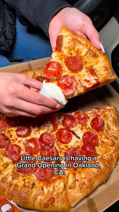 Instagram post by @snackateriansf for Little Caesars. Caption reads: [...] CA! 🌉🍕 Make it Crazy Saucy! @littlecaesars....