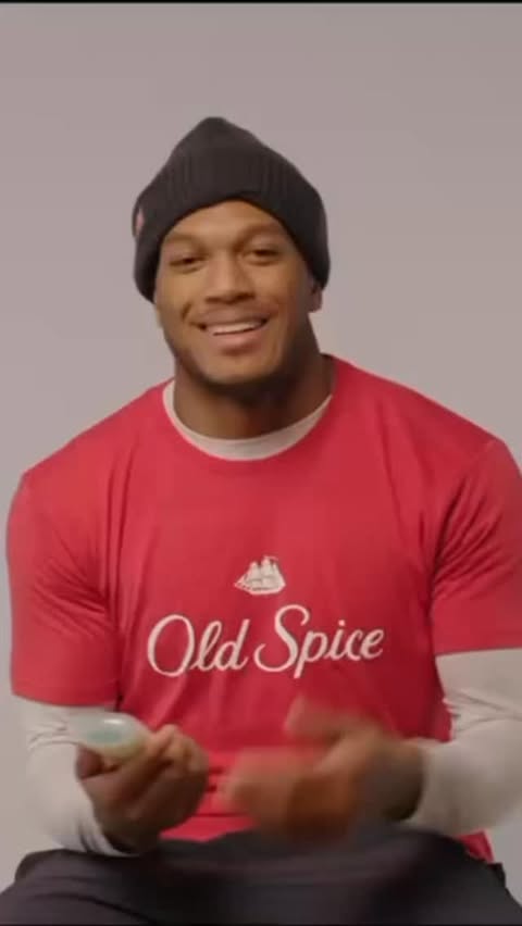 Instagram post by @idjmoore for Old Spice. Caption reads: I use @OldSpice Holidudes Lumbersnack Deodorant to....