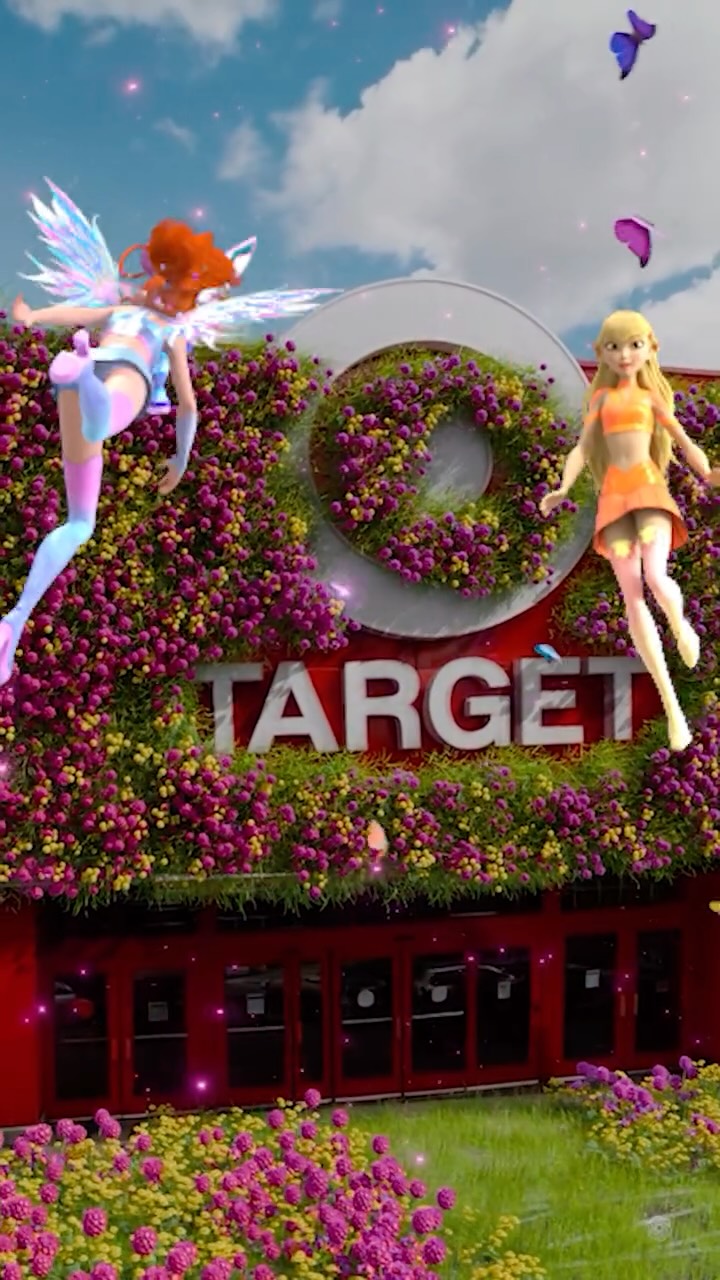 Instagram post by @playmatestoysinc for Winx Club. Caption reads: [...] Find them now exclusively at @target!....