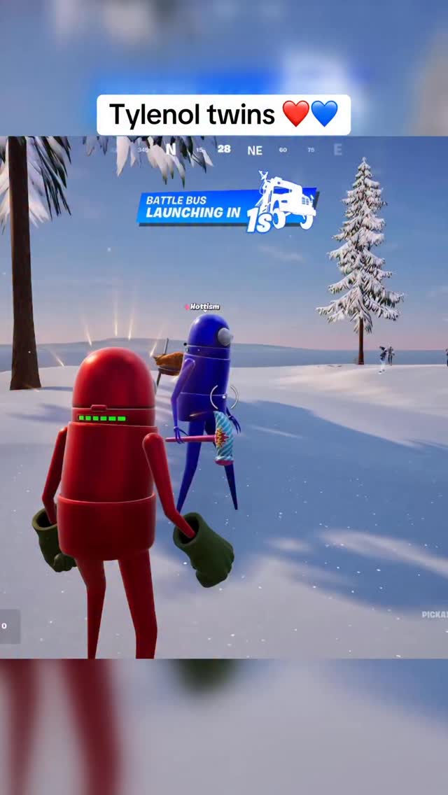 Instagram post by @iambanndofficial for TYLENOL. Caption reads: TYLENOL TWINS strike back #fortnite #fyp #game....
